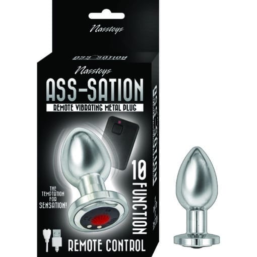 Ass Sation Remote Vibrating Butt Plug Silver