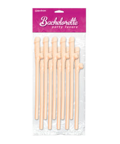 Bachelorette Party Favors 10 Pecker Straws Flesh