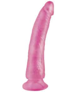 Basix Slim 7 Inch With Suction Cup Pink Dildo