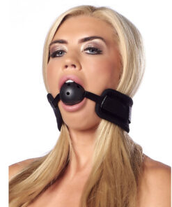 Black Padded Mouth Gag With Breathable Ball