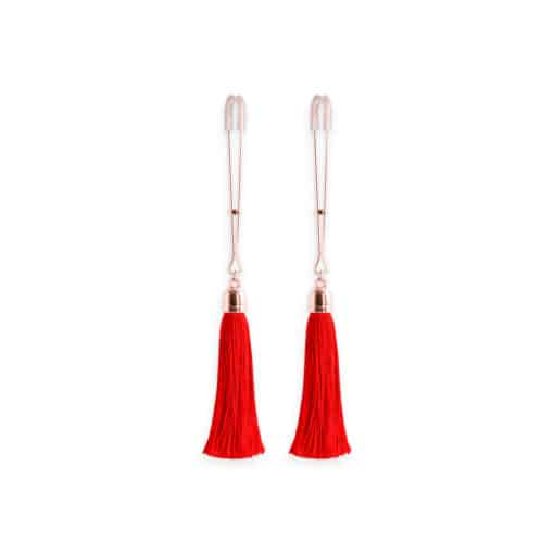 Bound Nipple Clamps Red Tassel