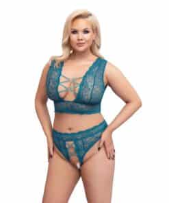 Cottelli Curves Bralette and Crotchless Thong Set