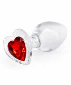 Crystal Desires Glass Heart Medium Butt Plug