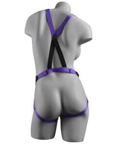 Dillio Strap On Suspender Harness With Silicone 7 Inch Purple Do