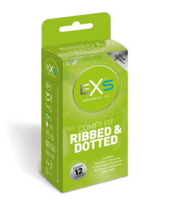 EXS Comfy Fit Ribbed and Dotted Condoms 12 Pack