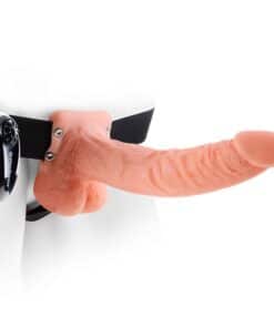 Fetish Fantasy Series 9 Inch Vibrating Hollow Strap On Flesh