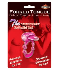 Forked Tongue Vibrating Silicone Cock Ring