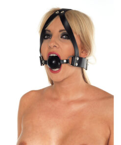 Leather Ball Gag And Head Harness