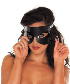 Leather Blindfold With Detachable Blinkers