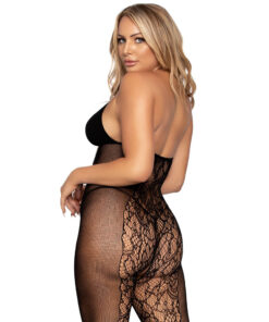 Leg Avenue Lace And Opaque Bodystocking UK 6 to 12