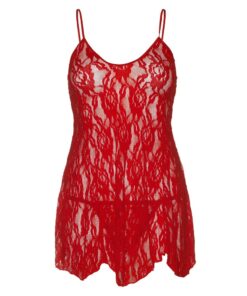 Leg Avenue Rose Lace Flair Chemise Red UK 14 to 18