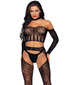 Leg Avenue Top and Suspender Set UK 6 to 12
