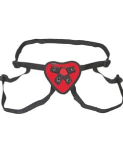 Lux Fetish Red Heart Strap On Harness