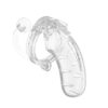 Man Cage 11  Male 4.5 Inch Clear Chastity Cage With Anal Plug