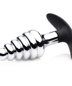 Master Series Dark Hive Metal And Silicone Ribbed Anal Plug