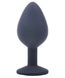 Medium Black Jewelled Silicone Butt Plug