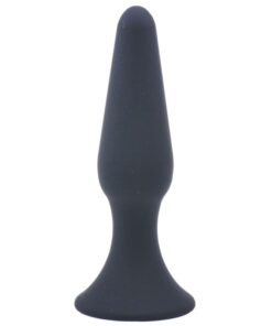 Medium Classic Black Silicone Butt Plug