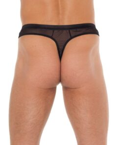 Mens Black Mesh GString