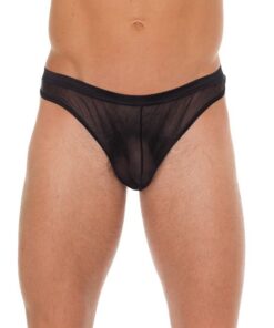 Mens Black Mesh GString