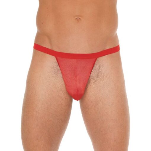 Mens Red Mesh GString