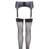 NOXQSE Wet Look Suspender Belt And Stockings