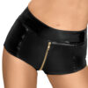 Noir Black Zip Up Hot Pants