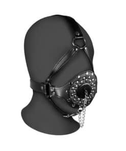 Open Mouth Gag Head Harness with Plug Stopper