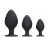 Ouch Silicone Swirled Butt Plug Set Black