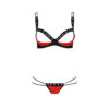 Passion Midori Red And Black Bra Set