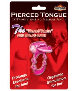 Pierced Tongue Vibrating Silicone Cock Ring