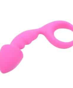 Pink Silicone Curved Comfort Butt Plug