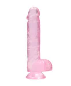 RealRock 6 Inch Pink Realistic Crystal Clear Dildo