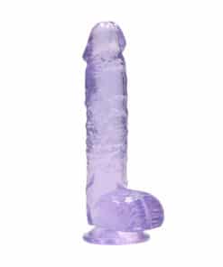 RealRock 6 Inch Purple Realistic Crystal Clear Dildo