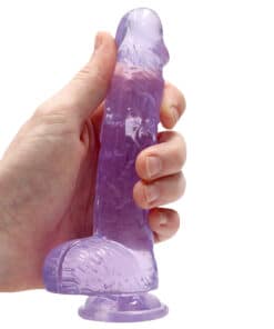 RealRock 6 Inch Purple Realistic Crystal Clear Dildo