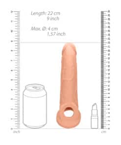 RealRock 9 Inch Penis Sleeve Flesh Pink