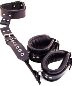 Rouge Garments Black Leather Neck to Wrist Restraints