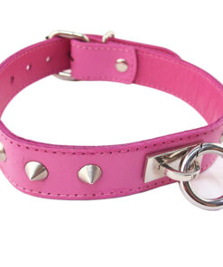 Rouge Garments Pink Studded ORing Studded Collar