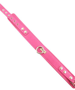 Rouge Garments Plain Pink Leather Collar