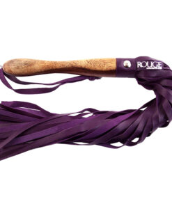 Rouge Garments Wooden Handled Purple Leather Flogger