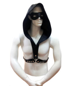 Rouge Leather Harness with Faux Leather Hoodie