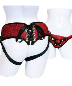 SportSheets Red Lace With Satin Corsette Strap On