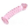 Textured Pink Glass Dildo