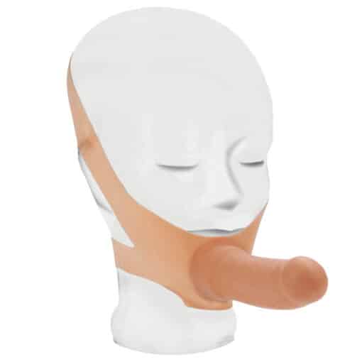 The Accommodator Face Strap On Dildo Flesh