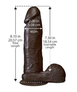 The Realistic Cock 8 Inch Dildo Black