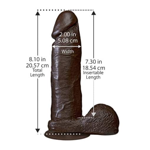 The Realistic Cock 8 Inch Dildo Black