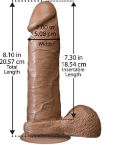 The Realistic Cock 8 Inch Dildo Flesh Brown