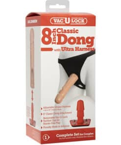 VacULock 8 Inch Classic Dong With Ultra Harness