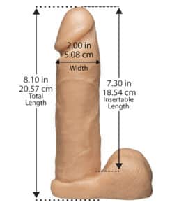 VacULock 8 Inch Realistic Cock Attachment Flesh Pink