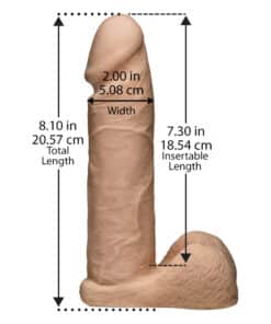 VacULock Ultraskyn 8 Inch Realistic Cock With Ultra Harness