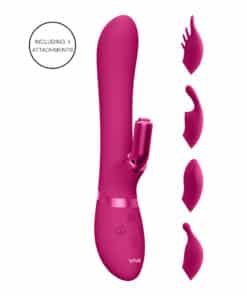 Vive Chou Double Action Interchangeable Rabbit Vibrator Pink